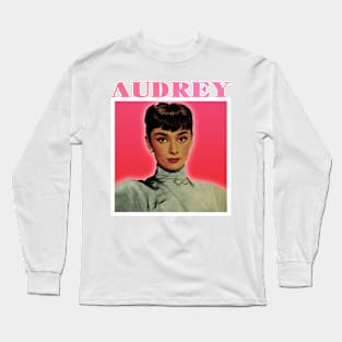 Audrey-Retro Potrait Long Sleeve T-Shirt